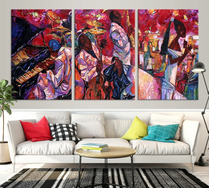 Jazz Orchestra Abstract Wall Art Canvas Print