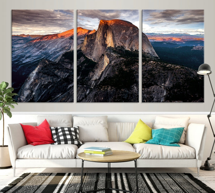 Half Dome Mountain Yosemite Wall Art Canvas Print El Capitan