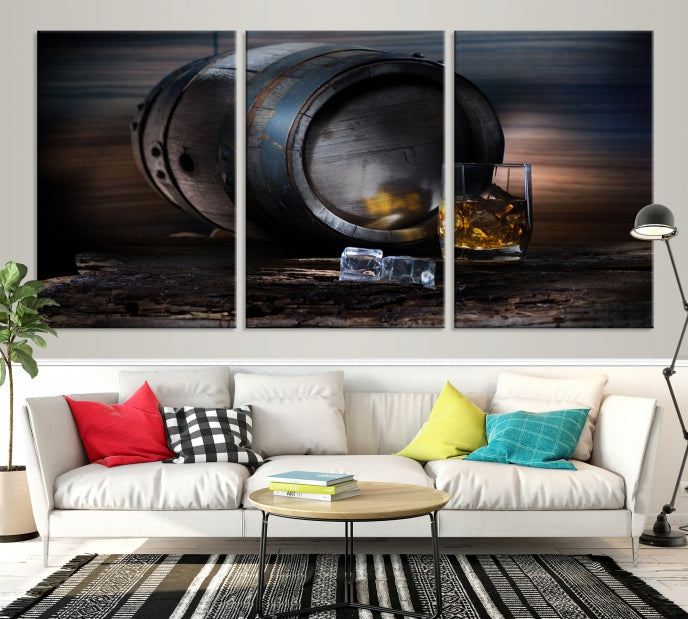 Art mural de whisky en chêne américain Impression sur toile