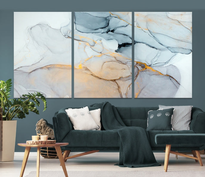 Efecto fluido de mármol pastel Arte de pared grande Lienzo abstracto moderno Impresión de arte de pared
