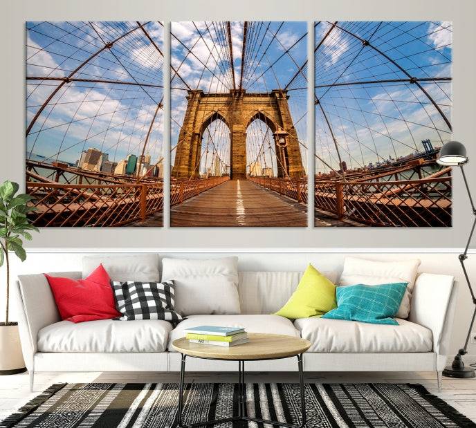 Lienzo decorativo para pared grande con puente de Brooklyn y Manhattan