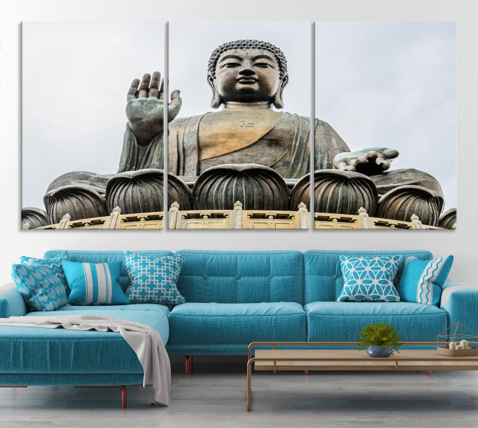 Impression sur toile d’art mural de statue de Bouddha