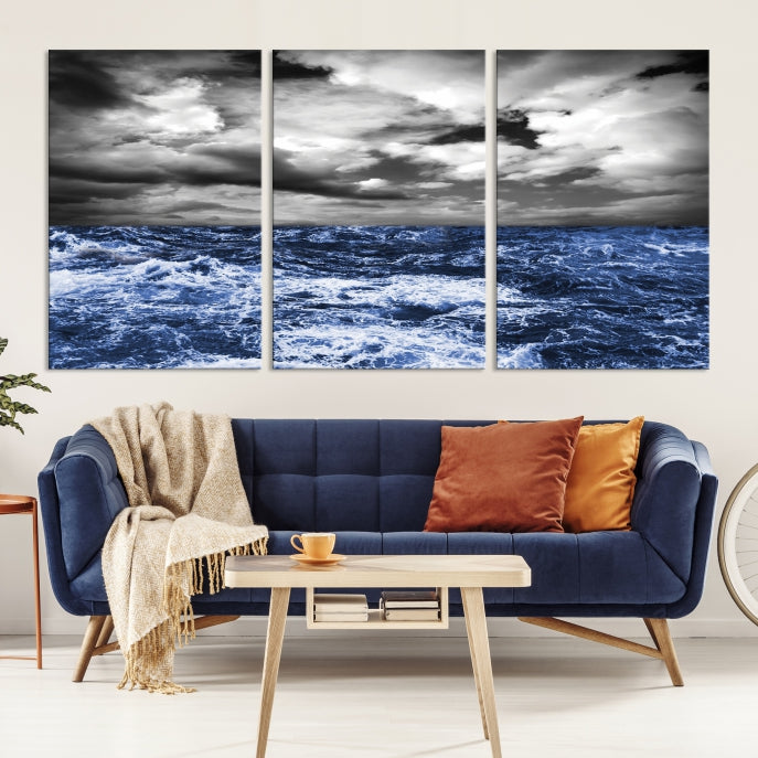 Wall Art Canvas 5 Panels Storm in Ocean Art Canvas Wall Ocean
