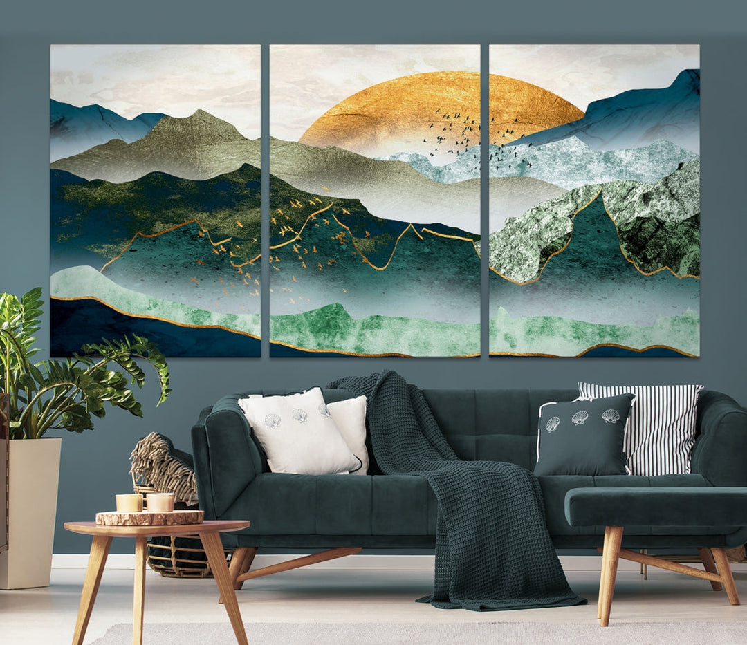 Animando amanecer pintura abstracta lienzo arte impresión paisaje abstracto arte de la pared