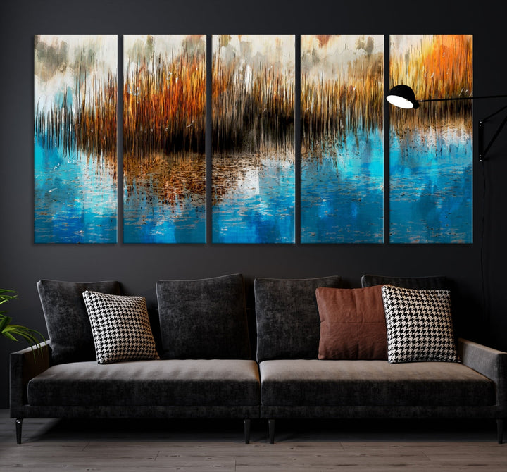 Paysage reposant Art abstrait lac impression sur toile Art mural
