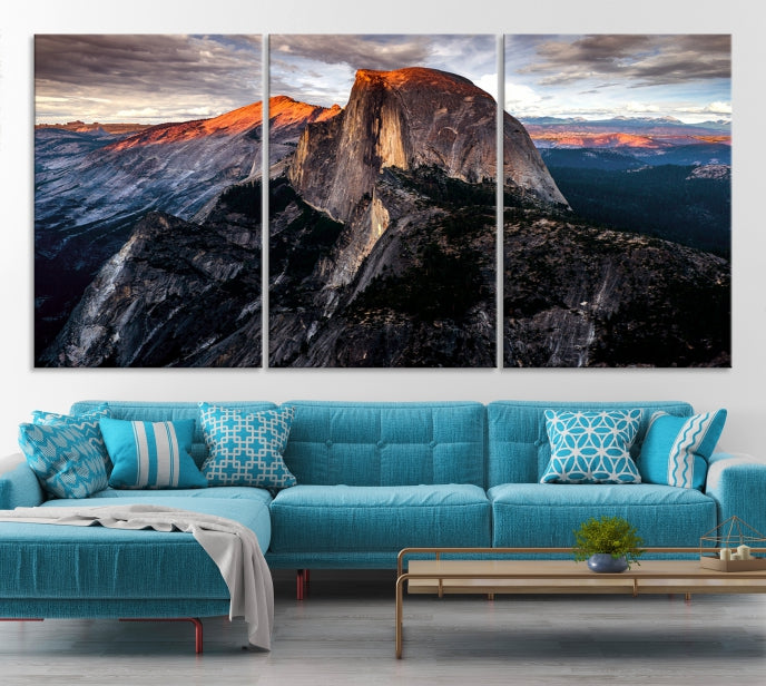 Half Dome Mountain Yosemite Wall Art Canvas Print El Capitan