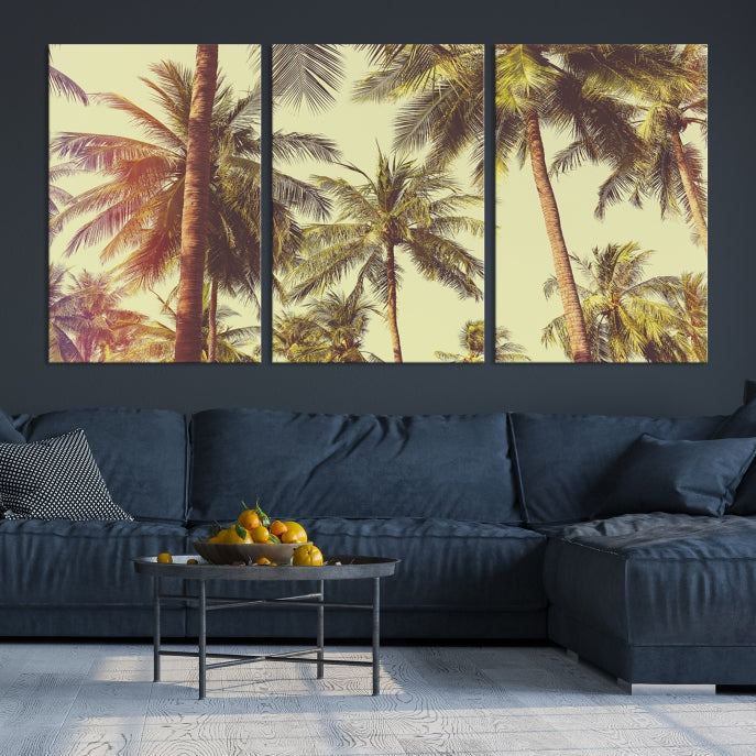 Palm Tree Wall Art Tropical Coast Canvas Print
