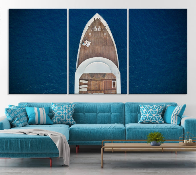 Boat on the Sea Wall Art Canvas Print