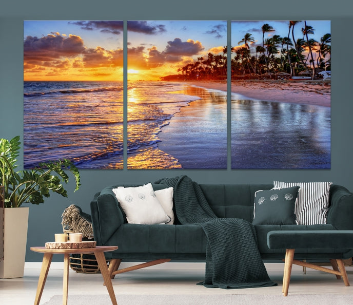 Art mural sur la plage tropicale et l'océan d'Hawaï Impression sur toile