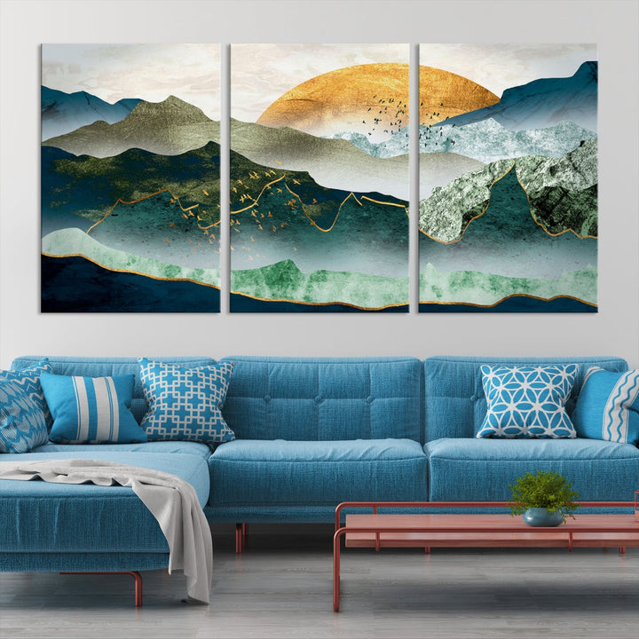 Animando amanecer pintura abstracta lienzo arte impresión paisaje abstracto arte de la pared