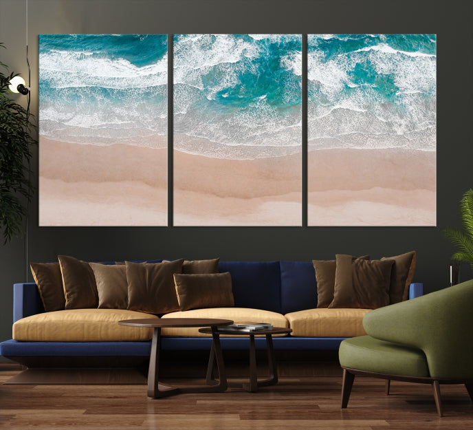 Lienzo decorativo para pared con mar y playa azul