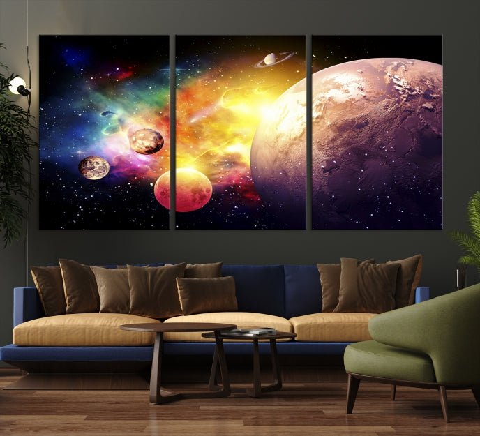Espace et galaxie Impression sur toile