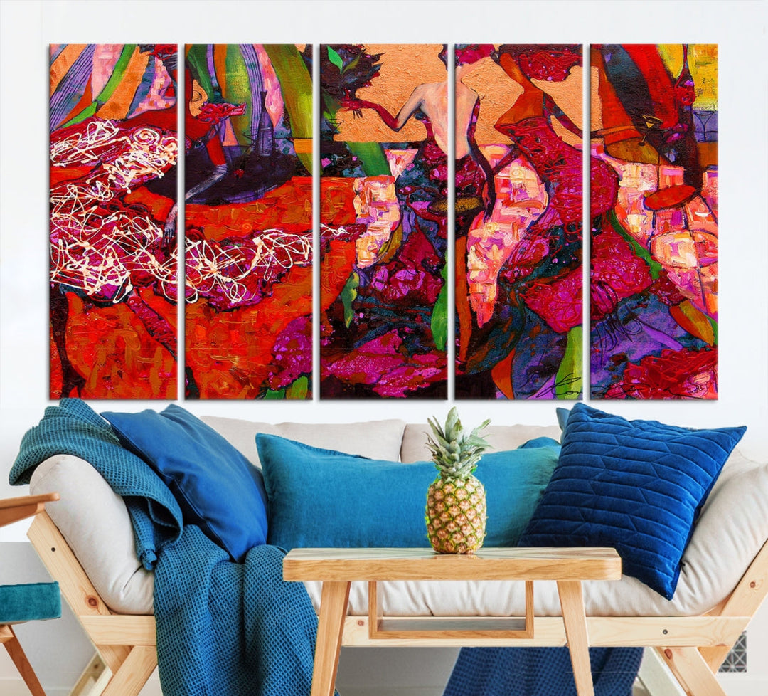 Colorful Women Dance Canvas Wall Art Print Music Wall Art