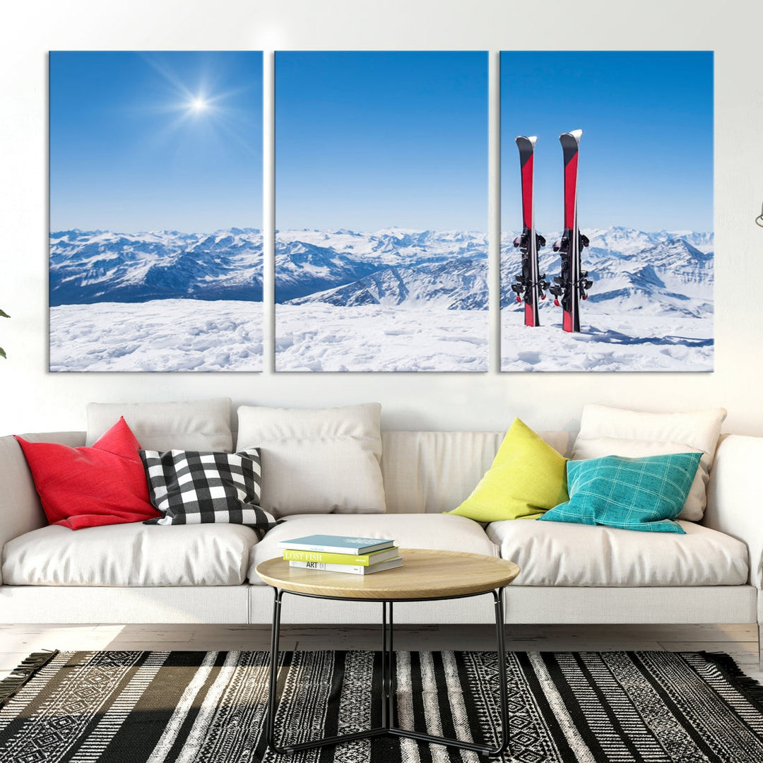 Saison de ski Neige Art mural Impression sur toile