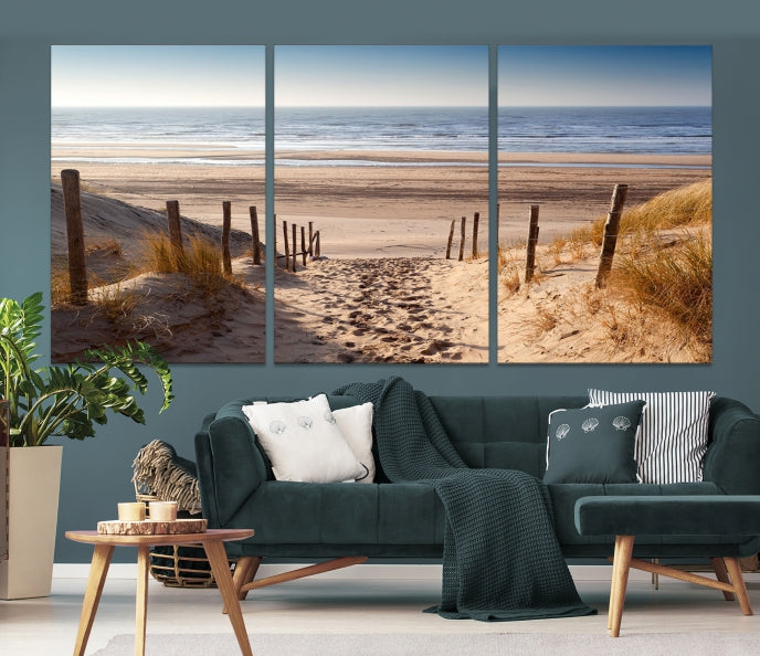 Pathway to Beach Wall Art Paysage océanique Impression sur toile