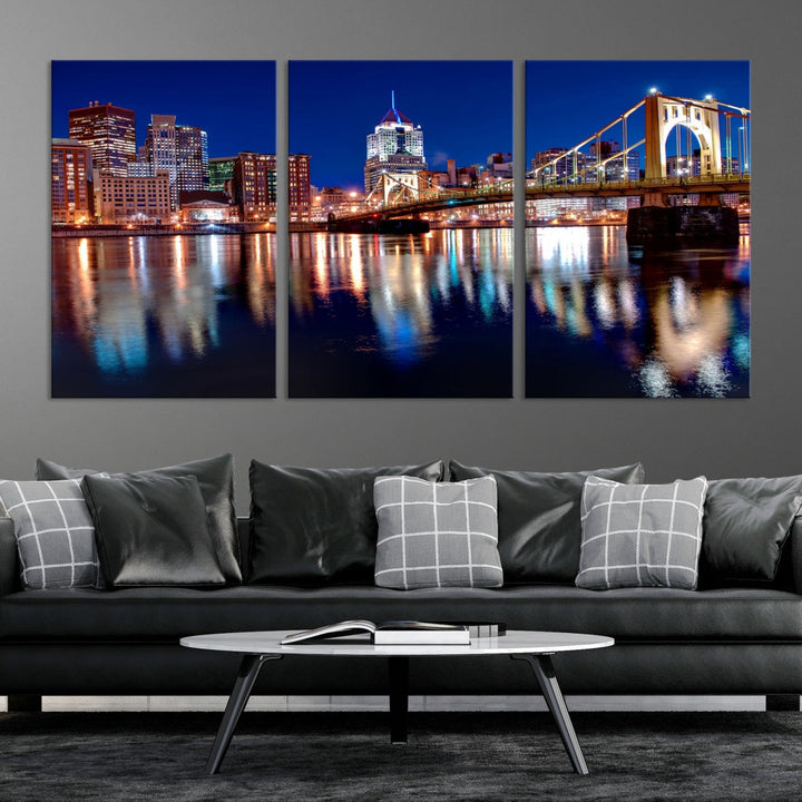 Pittsburgh City Canvas Wall Art Pittsburgh Skyline Impression sur toile