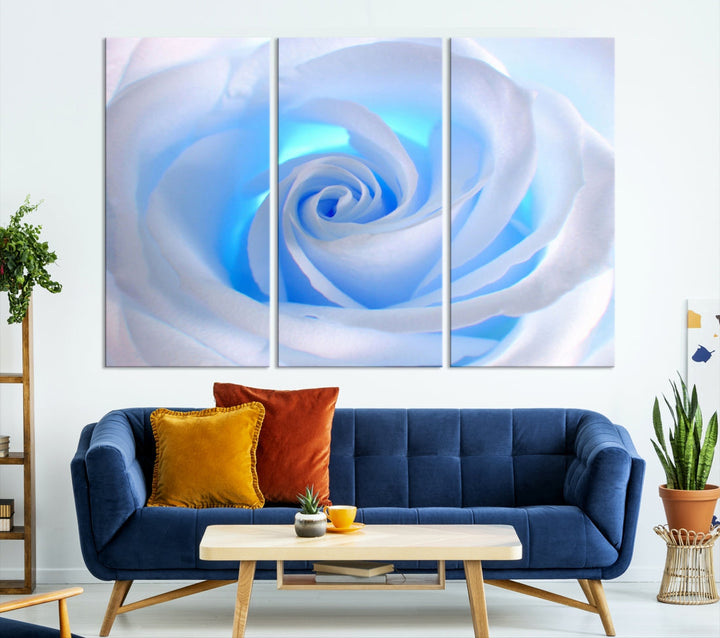 Art mural rose bleue Impression sur toile