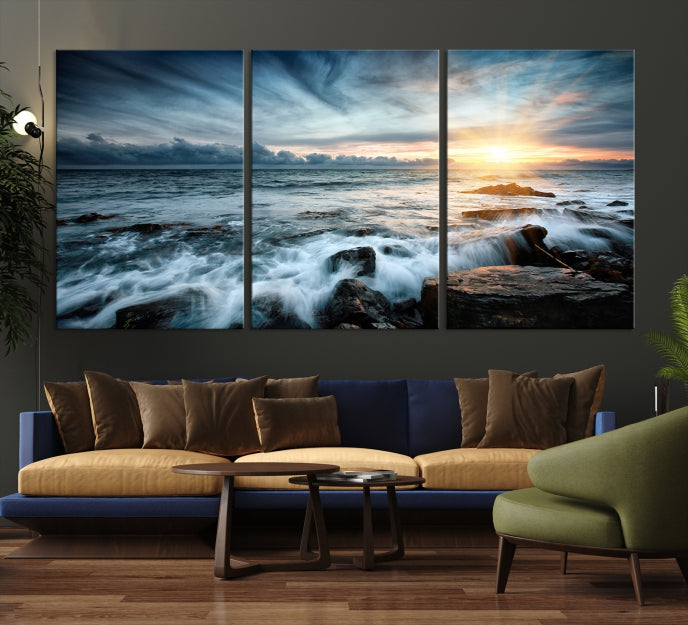Sunset and Stones Wall Art Canvas Print