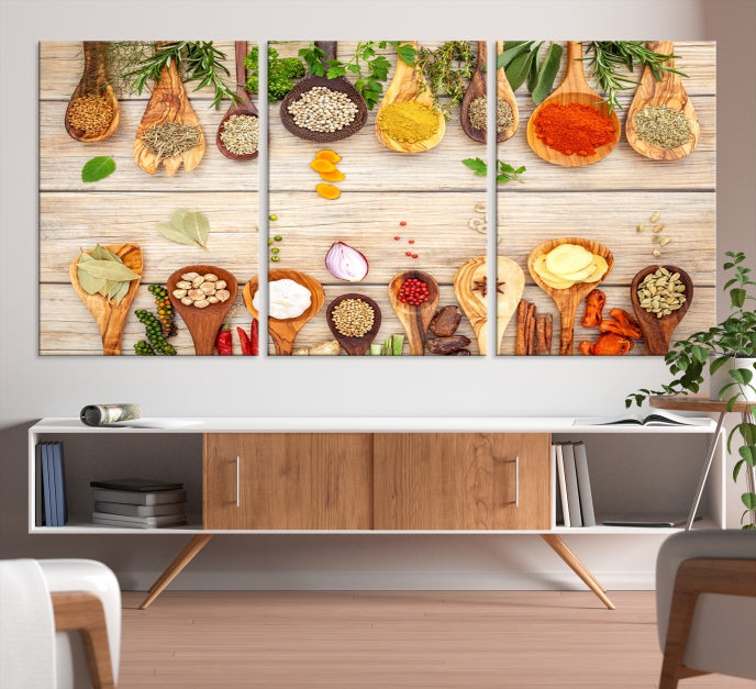 Kitchen Spice on the Table Wall Art Canvas Print