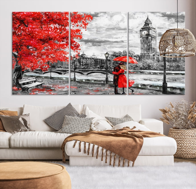 Red and Love in London Canvas Print