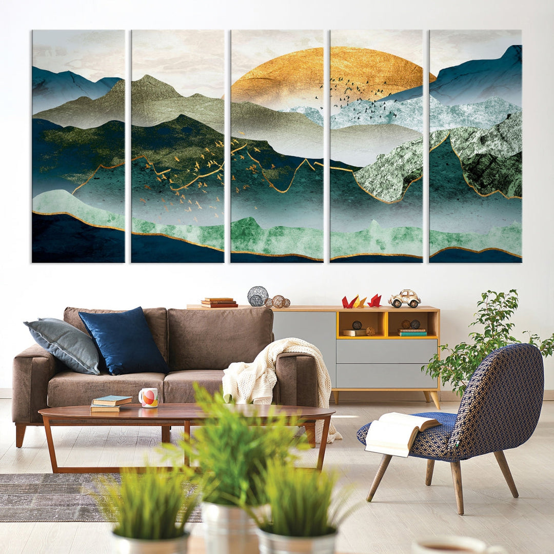 Cheering Sunrise Abstract Painting Canvas Art Print Abstract Landscape Wall Art