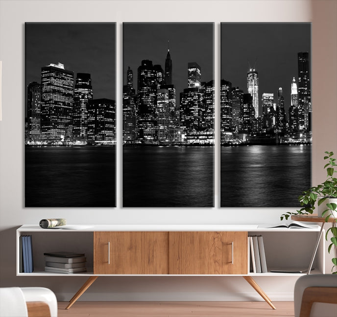 Impresión de lienzo de arte de pared de Nueva York, impresión de lienzo de arte de pared grande del paisaje urbano de la ciudad de Nueva York, impresión de lienzo del horizonte de Nueva York