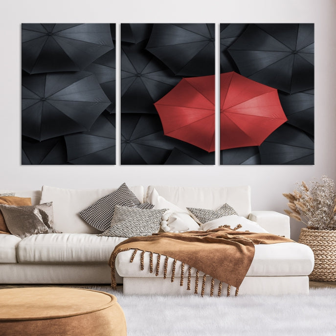 Red Umbrella Wall Art Photography Canvas Print