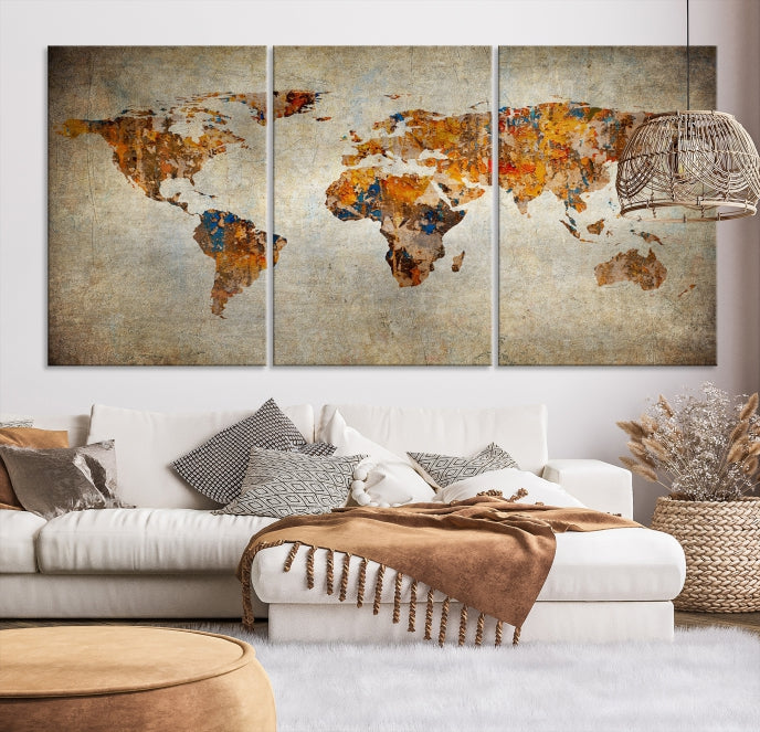 Vintage World Map World Map Canvas Print