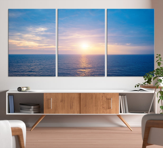 Coucher de soleil sur l'océan Wall Art Impression sur toile
