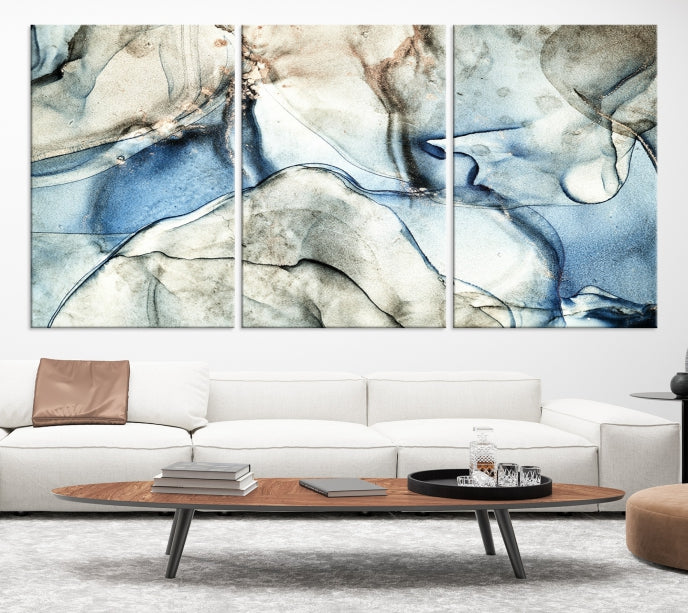 Marble Fluid Effect Wall Art Abstract Canvas Wall Art Print