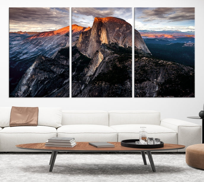 Half Dome Mountain Yosemite Impresión de lienzo de arte de pared grande - El Capitán