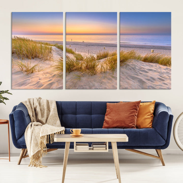 Sunset Silence on the Beach Wall Art Canvas Print