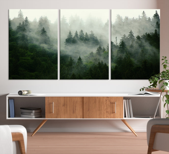 Green Forest Wall Art Canvas Print