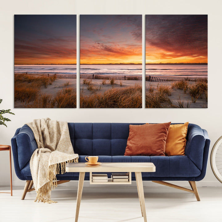 Sunset on The Beach Wall Art Canvas Print