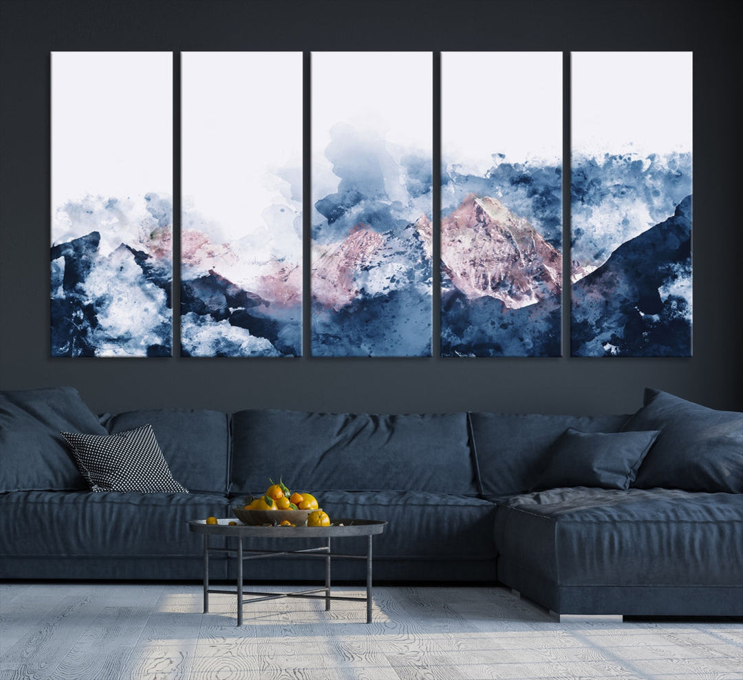 Abstract Mountain Landscape Art Painting Canvas Print