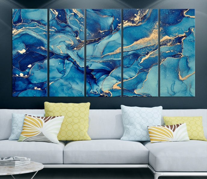 Modern Marble Fluid Effect Wall Art Abstract Canvas Wall Art Print