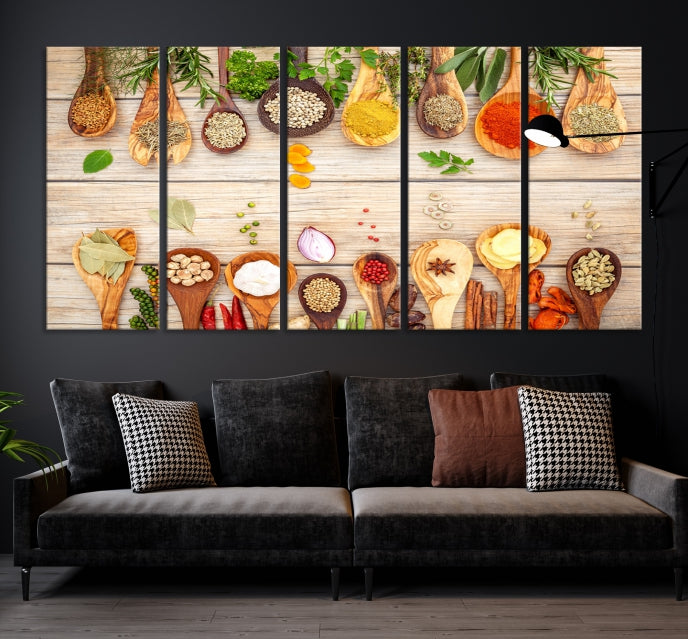 Kitchen Spice on the Table Wall Art Canvas Print