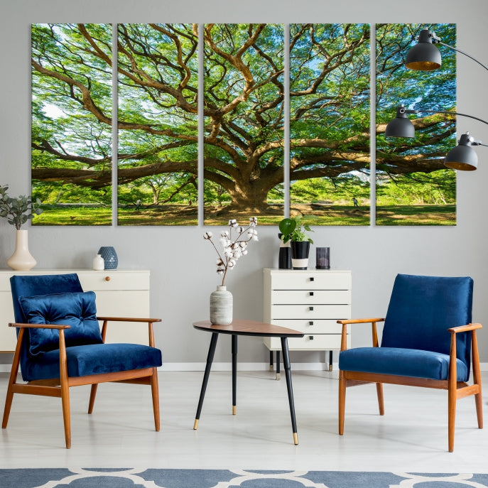 Angel Oak Tree Wall Art Canvas Print, Multi Panel Wall Art, Ready to Hang Wall Art for Living Room