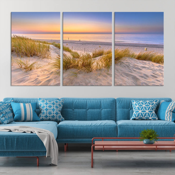 Sunset Silence on the Beach Wall Art Canvas Print