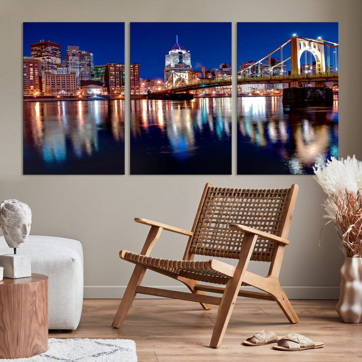 Pittsburgh City Canvas Wall Art Pittsburgh Skyline Impression sur toile