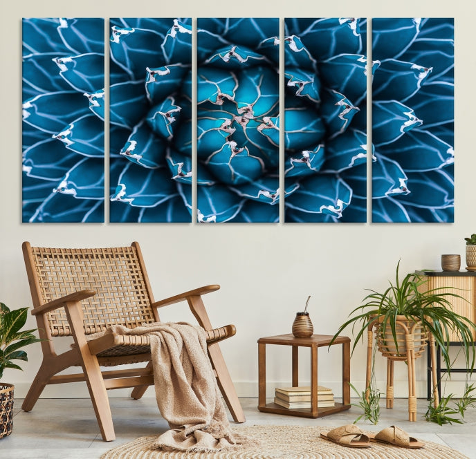 Impression sur toile avec fleur d'agave bleue, succès