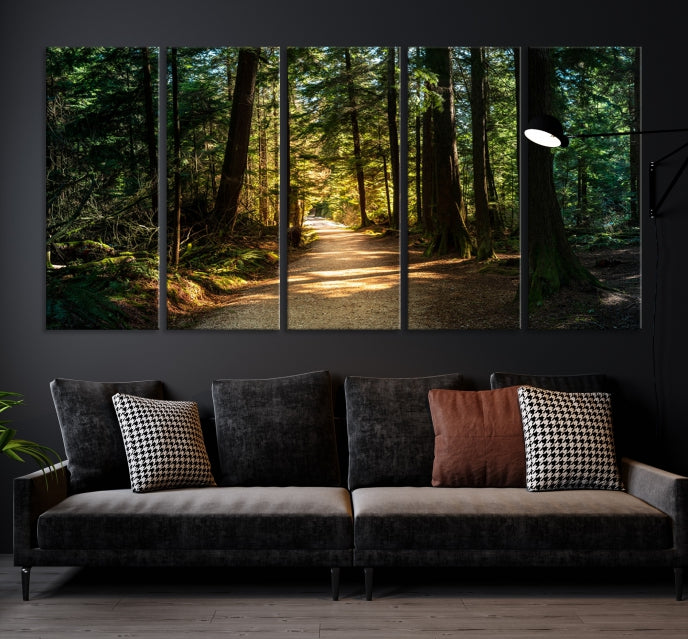 Arte de pared de paisaje natural grande, bosque relajante, impresión en lienzo