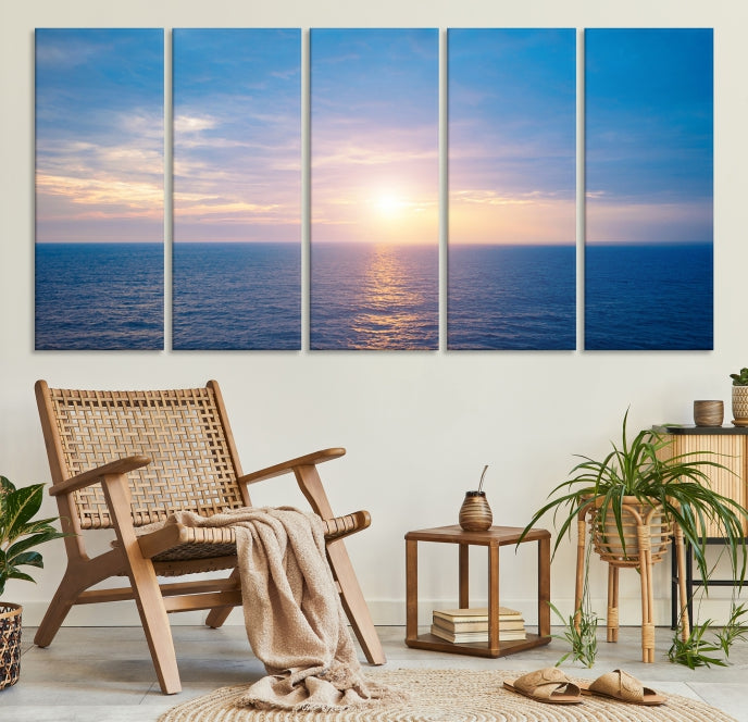 Coucher de soleil sur l'océan Wall Art Impression sur toile