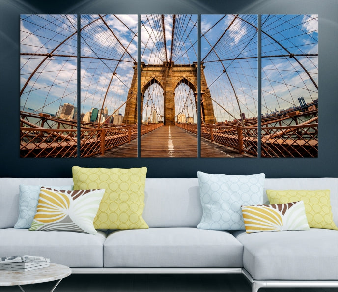 Lienzo decorativo para pared grande con puente de Brooklyn y Manhattan