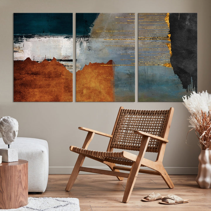 Impresión abstracta moderna de la lona del arte de la pared del color audaz para la decoración de la oficina del hogar de la sala de estar