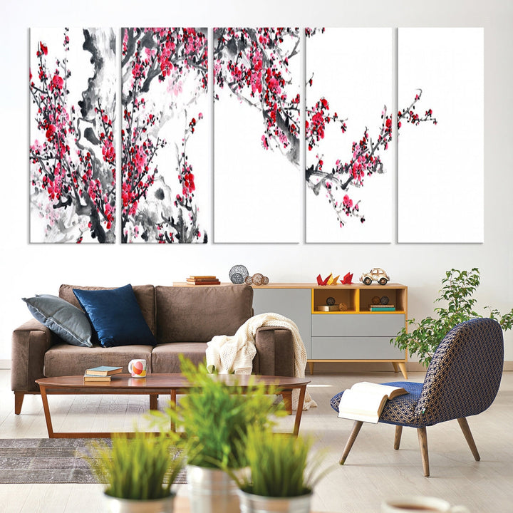 Fleurs de cerisier toile mur Art Floral mur fleur de cerisier fleur Art Print