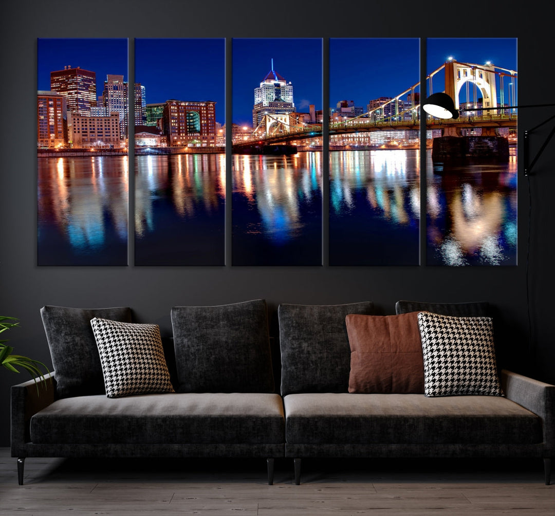 Pittsburgh City Canvas Wall Art Pittsburgh Skyline Canvas Print