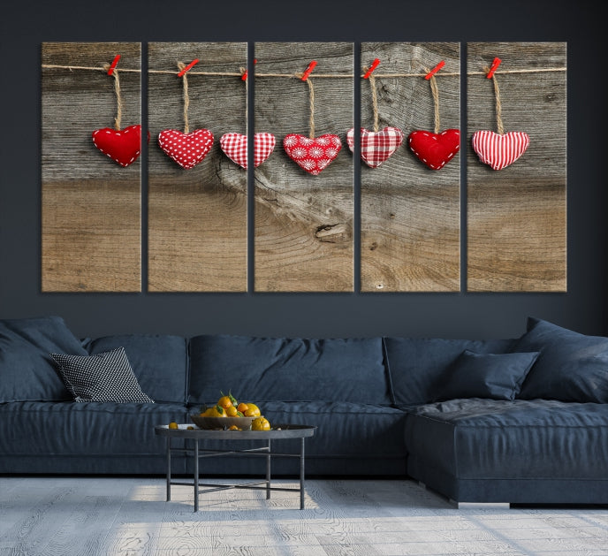 Love on the Wood Wall Art Canvas Print