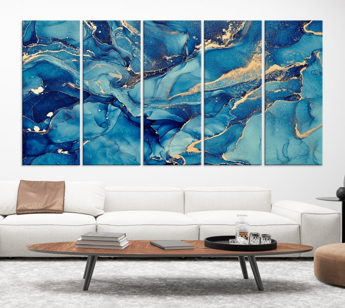 Modern Marble Fluid Effect Wall Art Abstract Canvas Wall Art Print