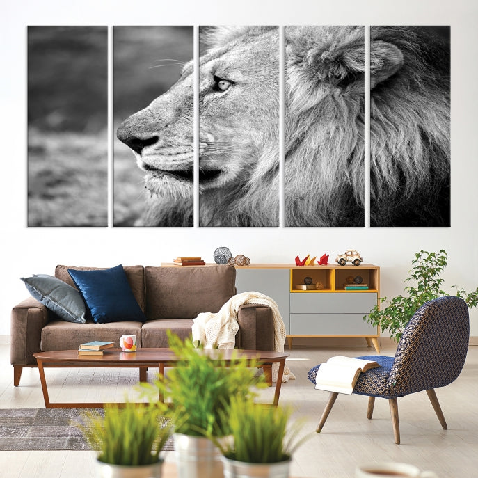 Lienzo decorativo para pared extragrande con león africano